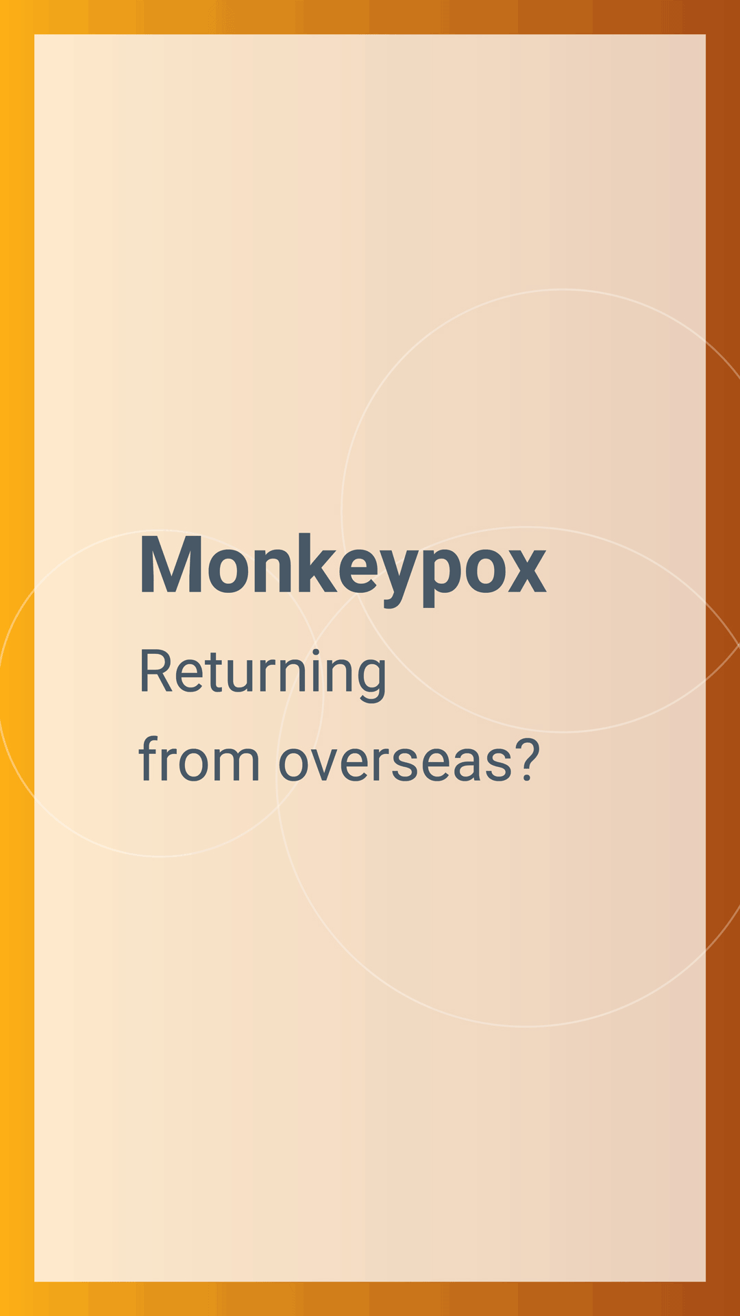 Monkeypox poster: Returning from overseas?